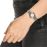 Marc Jacobs Tether Transparent Silver Dial Silver Steel Strap Watch for Women - MBM3416 Buy Now By Marc Jacobs