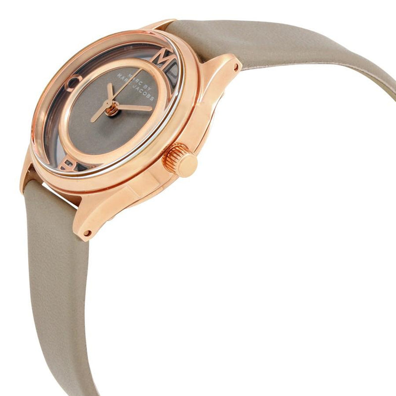 Marc Jacobs Tether Grey Dial Grey Leather Strap Watch for Women - MBM1375 Buy Now By Marc Jacobs