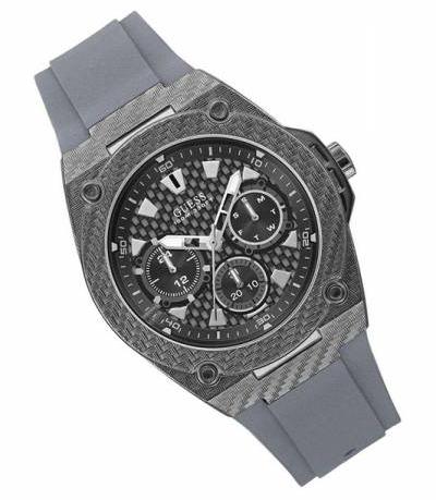 Guess Legacy Grey Dial Grey Silicone Strap Watch For Men - W1048G1 Buy Now By Guess