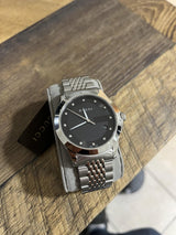 Shop Gucci G Timeless Diamonds Black Dial Silver Steel Strap Watch For Men - YA126405 in USA