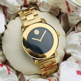 Shop Movado Bold Black Dial Gold Steel Strap Unisex Watch - 3600397 in USA