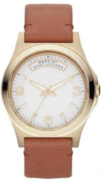 Shop Marc Jacobs Baby Dave White Dial Brown Leather Strap Watch for Women - MBM1261 in USA