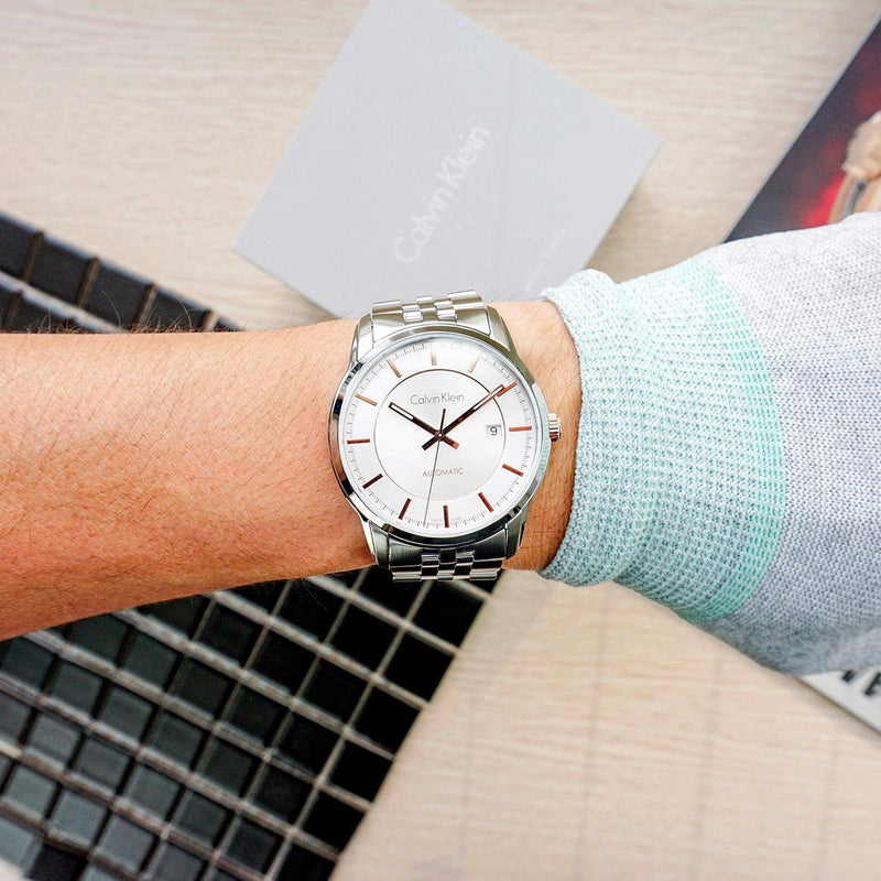 Calvin Klein Infinity Silver Dial Silver Steel Strap Watch for Men - K5S34B46 Buy Now By Calvin Klein