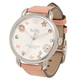 Shop Coach Tatum White Dial Pink Leather Strap Watch For Women - 14502799 in USA