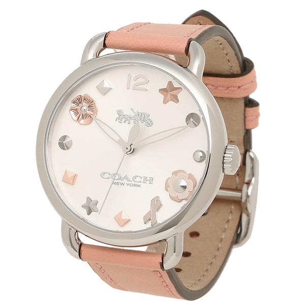Shop Coach Tatum White Dial Pink Leather Strap Watch For Women - 14502799 in USA