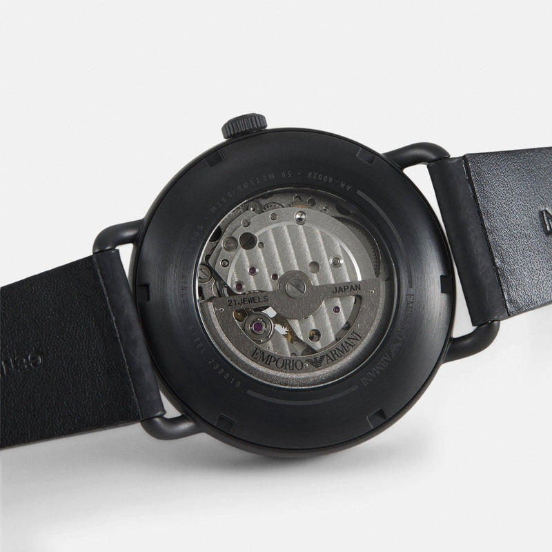 Emporio Armani Aviator Chronograph Black Dial Black Leather Strap Watch For Men - AR60028 Buy Now By Emporio Armani