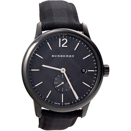 Shop Burberry The Classic Round Horseferry Black Dial Black Leather Strap Watch for Men - BU10010 in USA