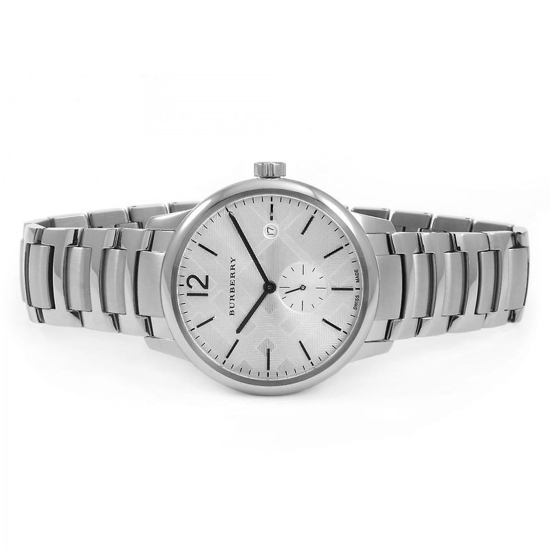 Shop Burberry The Classic Silver Dial Silver Steel Strap Watch for Men - BU10004 in USA
