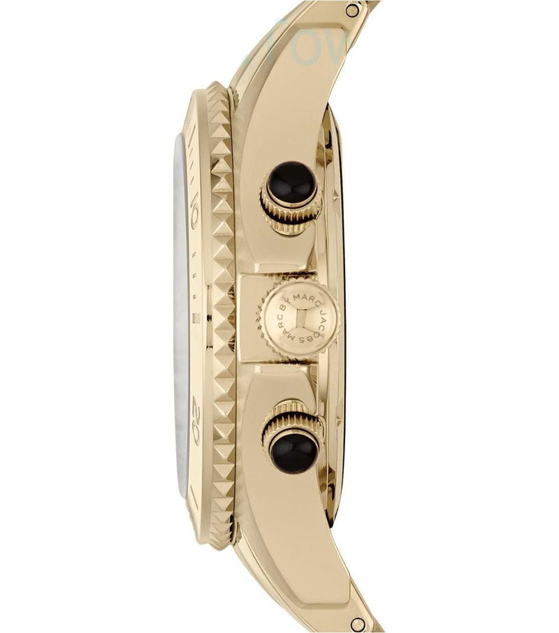 Marc Jacobs Rock Chronograph Black Dial Gold Steel Strap Watch for Women - MBM3253 Buy Now By Marc Jacobs