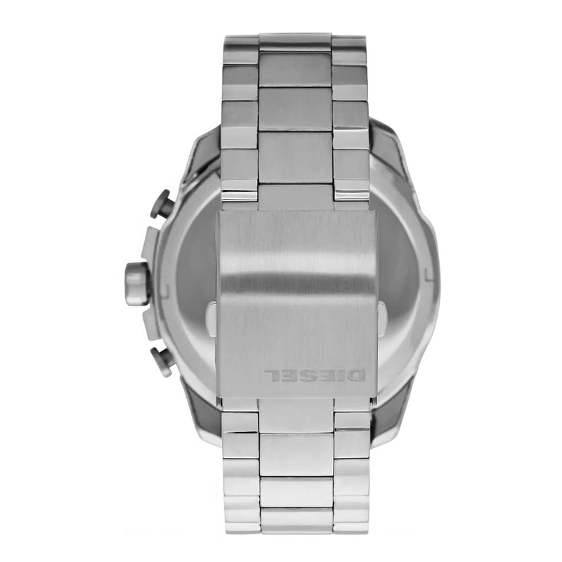 Diesel Mega Chief Chronograph Black Dial Silver Steel Strap Watch For Men - DZ4308 Buy Now By Diesel