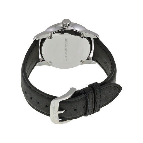 Shop Burberry The Classic Horseferry Beige Dial Black Leather Strap Watch for Men - BU10000 in USA