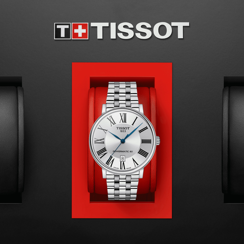 Tissot T Classic Carson Premium Powermatic 80 Silver Dial Silver Steel Strap Watch For Men - T122.407.11.033.00 Buy Now By Tissot