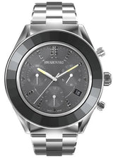 Shop Swarovski Octea Lux Sport Chronograph Black Dial Silver Steel Strap Watch for Women - 5610520 in USA