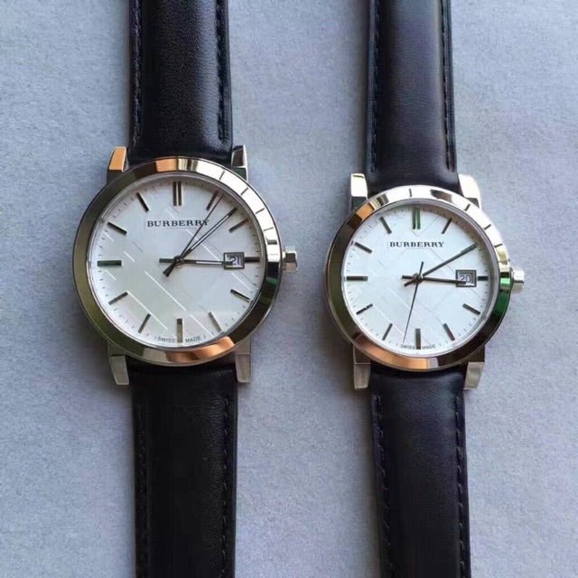 Burberry The City Silver Dial Black Leather Strap Watch for Women - BU9106 Buy Now By Burberry