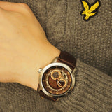 Shop Bulova Classic Skeleton Automatic Brown Dial Brown Leather Strap Watch for Men - 96A120 in USA