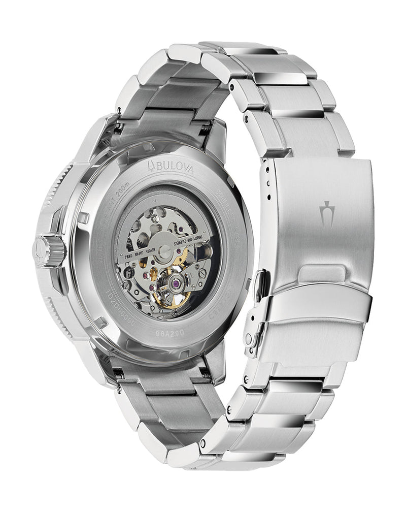 Bulova BVA Dual Aperture Black Dial Silver Steel Strap Watch for Men - 96A119 Buy Now By Bulova