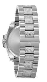Bulova Crystal Collection Chronograph Black Dial Two Tone Steel Strap Watch for Men - 96C126 Buy Now By Bulova