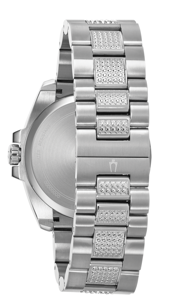Bulova Crystal Collection Chronograph Black Dial Two Tone Steel Strap Watch for Men - 96C126 Buy Now By Bulova