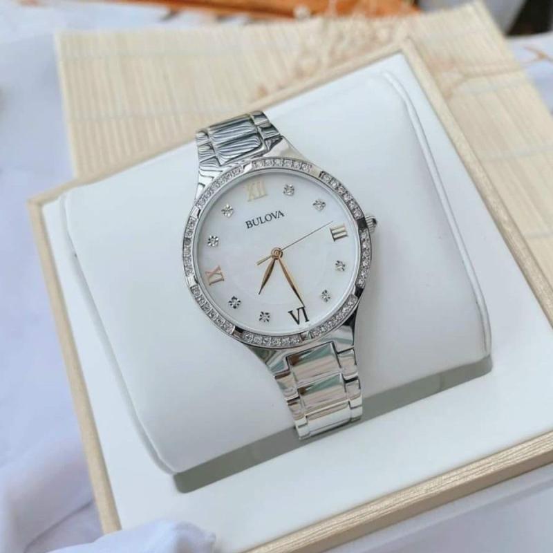 Bulova Crystal Collection Mother of Pearl Dial Silver Steel Strap Watch for Women - 96L263 Buy Now By Bulova