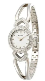 Bulova Crystals White Dial Silver Steel Strap Watch for Women - 96X114 Buy Now By Bulova