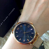 Marc Jacobs Baker Blue Dial Rose Gold Steel Strap Watch for Women - MBM3330 Buy Now By Marc Jacobs