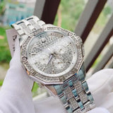 Bulova Crystal Collection Pave Silver Dial with Crystals Silver Steel Strap Watch for Men - 96C134 Buy Now By Bulova