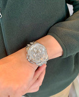 Bulova Crystal Collection Pave Silver Dial with Crystals Silver Steel Strap Watch for Men - 96C134 Buy Now By Bulova