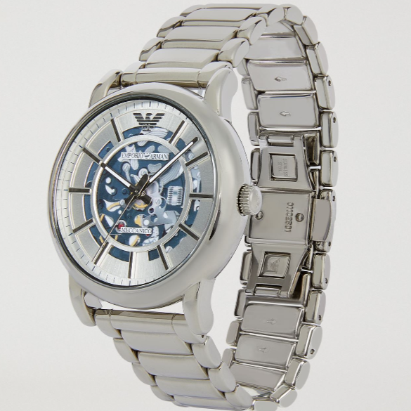 Emporio Armani Meccanico Automatic Silver Dial Silver Steel Strap Watch for Men - AR60006 Buy Now By Emporio Armani