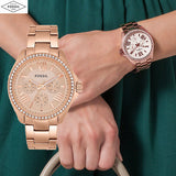 Fossil Cecile Rose Gold Dial Rose Gold Steel Strap Watch for Women - AM4483 Buy Now By Fossil