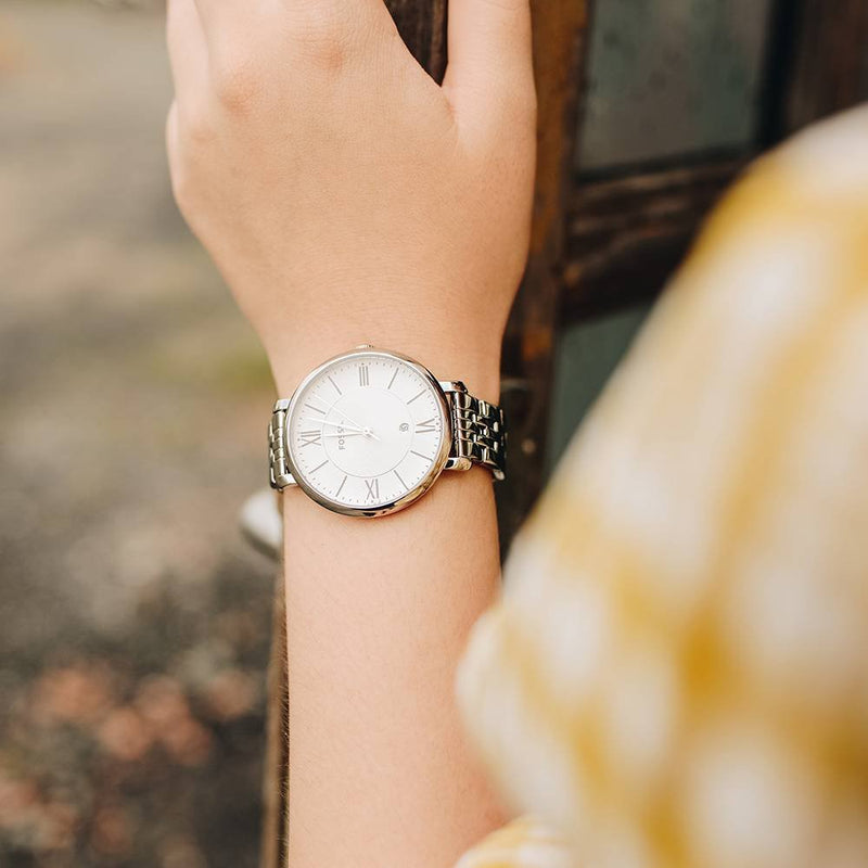 Fossil Jacqueline White Dial Silver Steel Strap Watch for Women - ES3433 Buy Now By Fossil