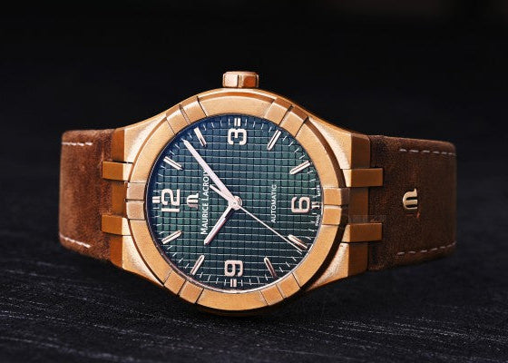 Maurice Lacroix Aikon Automatic Green Dial Brown Leather Strap Watch For Men - AI6008-BRZ0B-630-M Buy Now By Maurice Lacroix