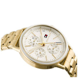 Shop Tommy Hilfiger Carly White Dial Gold Steel Strap Watch for Women - 1781786 in USA