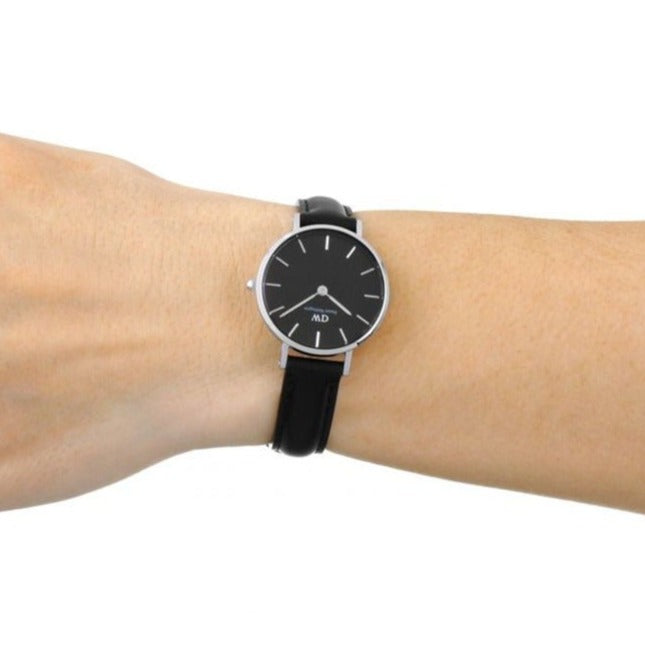 Daniel Wellington Classic Petite Sheffield Black Dial Black Leather Strap Watch For Women - DW00100236 Buy Now By Daniel Wellington