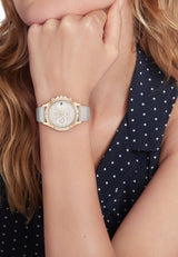 Shop Tommy Hilfiger Angela Quartz Silver Dial Brown Leather Strap Watch for Women - 1782125 in USA