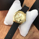 Guess G Twist Gold Dial Black Leather Strap Watch for Women - W0911L3 Buy Now By Guess