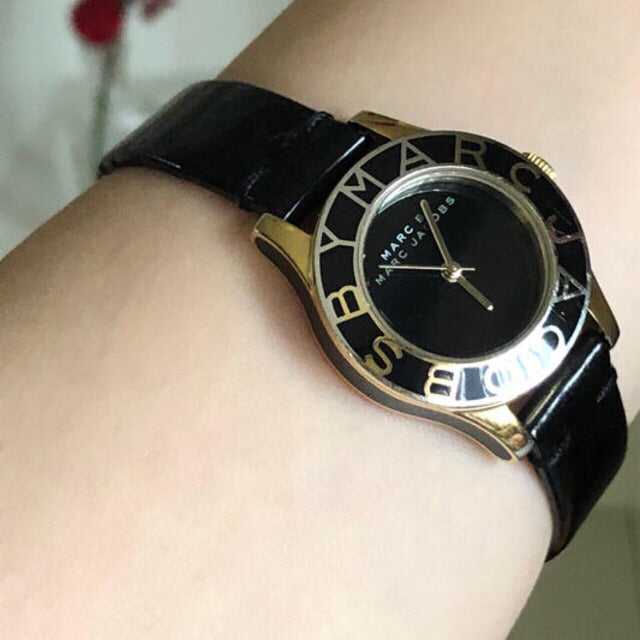 Marc Jacobs Blade Black Dial Black Leather Strap Watch for Women - MBM1082 Buy Now By Marc Jacobs
