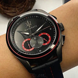 Maserati Traguardo Chronograph Black Dial Black Leather Strap Watch for Men - R8871612023 Buy Now By Maserati