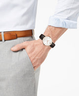 Movado Ultra Slim White Dial Brown Leather Strap Watch For Men - 0607089 Buy Now By Movado