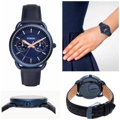 Fossil Tailor Blue Dial Blue Leather Strap Watch for Women - ES4092 Buy Now By Fossil
