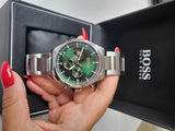 Hugo Boss Pioneer Green Dial Silver Steel Strap Watch for Men - 1513868 Buy Now By Hugo Boss