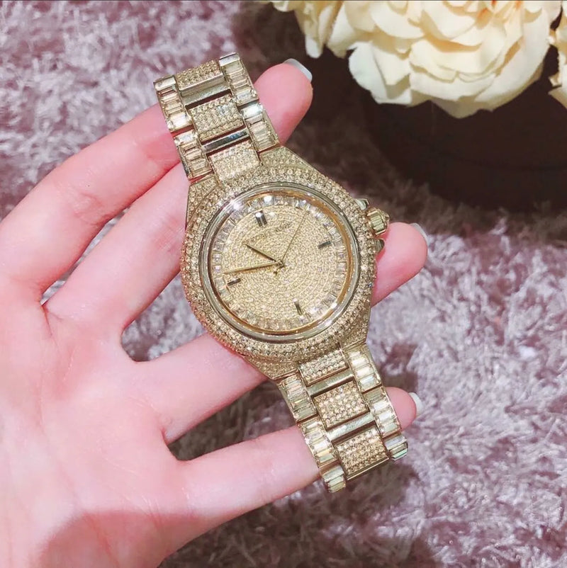 Michael Kors Camille Diamonds Gold Dial Gold Steel Strap Watch for Women - MK5720 Buy Now By Michael Kors
