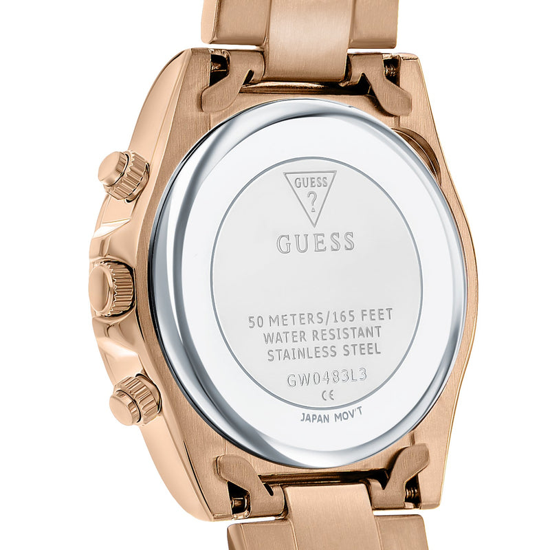 Guess Confetti Multifunction Multicolor Dial Rose Gold Steel Strap Watch For Women - GW0483L3 Buy Now By Guess