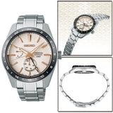 Seiko Presage Sharp Edged Series Automatic GMT Champagne Dial Silver Steel Strap Watch For Men - SPB273J1