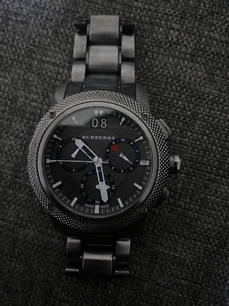Shop Burberry Endurance Chronograph Quartz Black Dial Black Steel Strap Watch For Men - BU9801 in USA