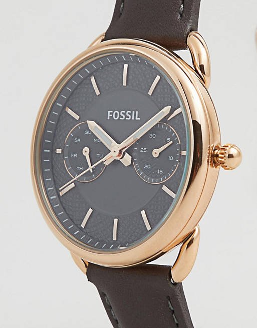 Fossil Tailor Grey Dial Grey Leather Strap Watch for Women - ES3913 Buy Now By Fossil
