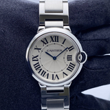 Shop Cartier Ballon Bleu De Cartier Silver Dial Silver Steel Strap Watch for Women - W69011Z4 in USA