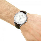Tissot T Classic Tradition Chronograph White Dial Brown Leather Strap Watch For Men - T063.617.16.037.00 Buy Now By Tissot