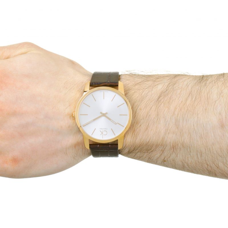 Calvin Klein City Silver Dial Black Leather Strap Watch for Men - K2G21520 Buy Now By Calvin Klein