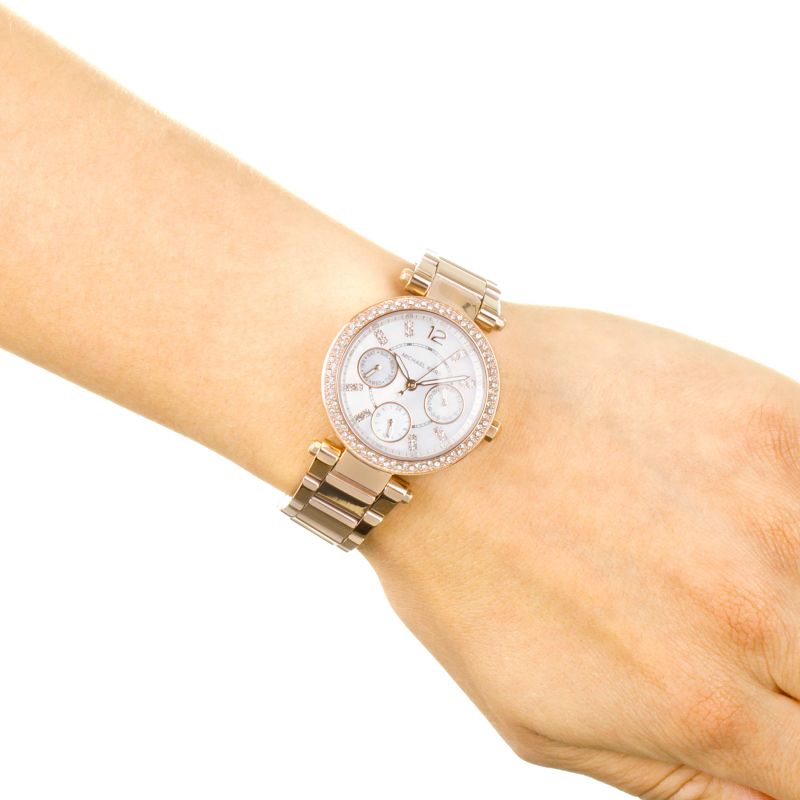 Michael Kors Parker White Dial Rose Gold Steel Strap Watch for Women - MK5616 Buy Now By Michael Kors