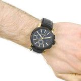 Shop Gucci G Chrono Black Dial Black Leather Strap Watch For Men - YA101203 in USA